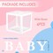 Baby Boxes with 4 PCS Letters for Baby Shower White Clear Balloon Box Blocks Gender Reveal Decorations and Birthday Party (White)